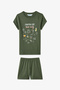 Boy's Green Camping Club Short Sleeve 2'Li Pajama Set - 5