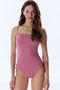 Rose Pink Strapless Underwire Swimsuit - 6