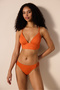 Brigett Chic Textured Orange Bikini Bottom - 4
