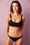 Black Mayan Straps Bikini Top with Accessory Detail - 2