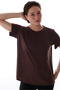 Brown Crew Neck Modal T-Shirt - 2