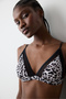 Triangle Leopard Black Bra