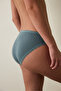 Dark Gray Heart Patterned Pointel Low Waist Slip Panties - 2