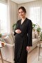 Allesa Ruffle Detailed Maternity and Postpartum Knitted Dressing Gown - 6