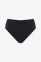 Black High Shirred Bikini Bottom - 4