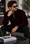 Men's Knitwear Sweater Half Zipper Turtleneck Knitted Patterned Long Sleeve Winter Sweater - 2