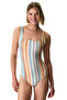 Kourtney Minimal Sport Striped Swimsuit - 2