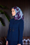 Purple 90X90 Silk Crepe Satin Scarf - 2