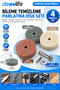 Sharpening Cleaning Polishing Disc Set with Drill Adapter Mill Stone Skoc Wool Felt Set 4 Pieces - 3