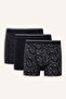 Regular Fit Leaf Patterned 3-Piece Boxer with Elastic Waistband I1786Ax26Au