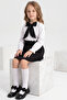Girl's Long Sleeve Black Skirt Ecru Blouse Scarf 29 October Set - 8