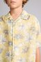 Oversize Wide Fit Polo Collar Patterned Viscose Short Sleeve Shirt Boys F5671A825Hs - 5
