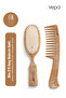 Bio Set of 2 (503 990) - Detangling Hair Brush and Comb with Wooden Additives