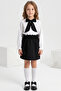 Girl's Long Sleeve Black Skirt Ecru Blouse Scarf 29 October Set - 7