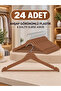 24 pieces - wooden appearance plastic a quality clothes hanger wooden color