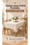 Pearl Velvet Textured Vintage Ruffled Stone Seamless Tablecloth - 5