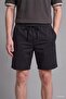 100% Cotton Relax Fit Elastic Waist Black Bermuda Shorts H7661Ax26Hs - 2