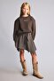 Checkered Elastic Waist Asymmetrical Mini Skirt for Girls I5550A826Wn - 2