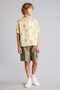 Oversize Wide Fit Polo Collar Patterned Viscose Short Sleeve Shirt Boys F5671A825Hs - 2