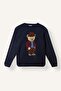 Crew Neck Teddy Bear Printed Knitwear Sweater for Boys G3077A826Wn - 6