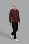 100% Cotton Boxy Fit Button Placket Crew Neck Waffle Long Sleeve Sweatshirt H4885Ax26Au - 3