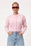 Women's Tilia Crop Pink Knit Cardigan - 3