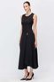 Women's Midi Dress with Metal Accessory Detail - 4