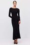 Women's Maxi Dress with Waist Tie Detail - 4