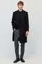 Men's Mono Collar Double-Breasted Long Coat - 2