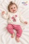 Baby Girl Floral Embroidered 2-Piece Set with Ruffle Detail, Seasonal Baby Set - 3