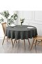 Liquid Resistant Round Care Free Linen Tablecloth Anthracite