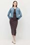 Women's Pocket Detail Collarless Denim Jacket - 7