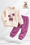 Baby Girl Floral Embroidered 2-Piece Set with Ruffle Detail, Seasonal Baby Set - 3