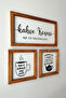Turkish Kitchen, Tea, Coffee Corner, Let's Give a Coffee Break, Wooden Framed Painting Set - 6