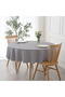 Liquid Resistant Round Care Free Linen Tablecloth Gray