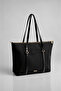 Women's Black Lined Hand and Shoulder Bag
