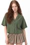 Mixray Loose Fit Pocketed Buttoned Short Shirt