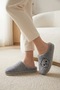 Women's Gray Teddy Bear Furry House Slippers Bynday01 - 4