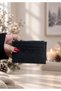 Embossed Textured Zippered Black Leather Card Holder - 3