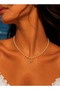 Blue Stone Star Pendant, Cream Color Beaded Necklace 41+4cm Acr9929
