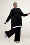 67070 Plus Size Garni Detailed Modal Pants Suit - Black - 4