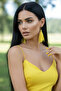 Gold Color Chain Earrings – Yellow Color Tassel Design - 4
