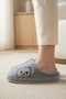 Women's Gray Teddy Bear Furry House Slippers Bynday01 - 5