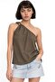 Mixray Asymmetrical Collar Accessory Detailed Top