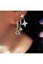 Triple Planet-Star Detail Earring Set-Silver Color Acr9354