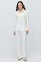 Women's Collared Zippered Knitted Sweatshirt with Drawstring Waist - 6