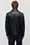 Men's Comfortable Fit Zippered Classic Collar Leather Coat - 3