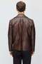 Men's Comfortable Fit Zippered Classic Collar Leather Coat - 3