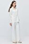 Women's Elastic Waist Wide Leg Knitted Trousers - 2