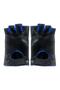 Fingerless Men's Leather Gloves (Black Blue) - 2